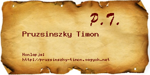 Pruzsinszky Timon névjegykártya